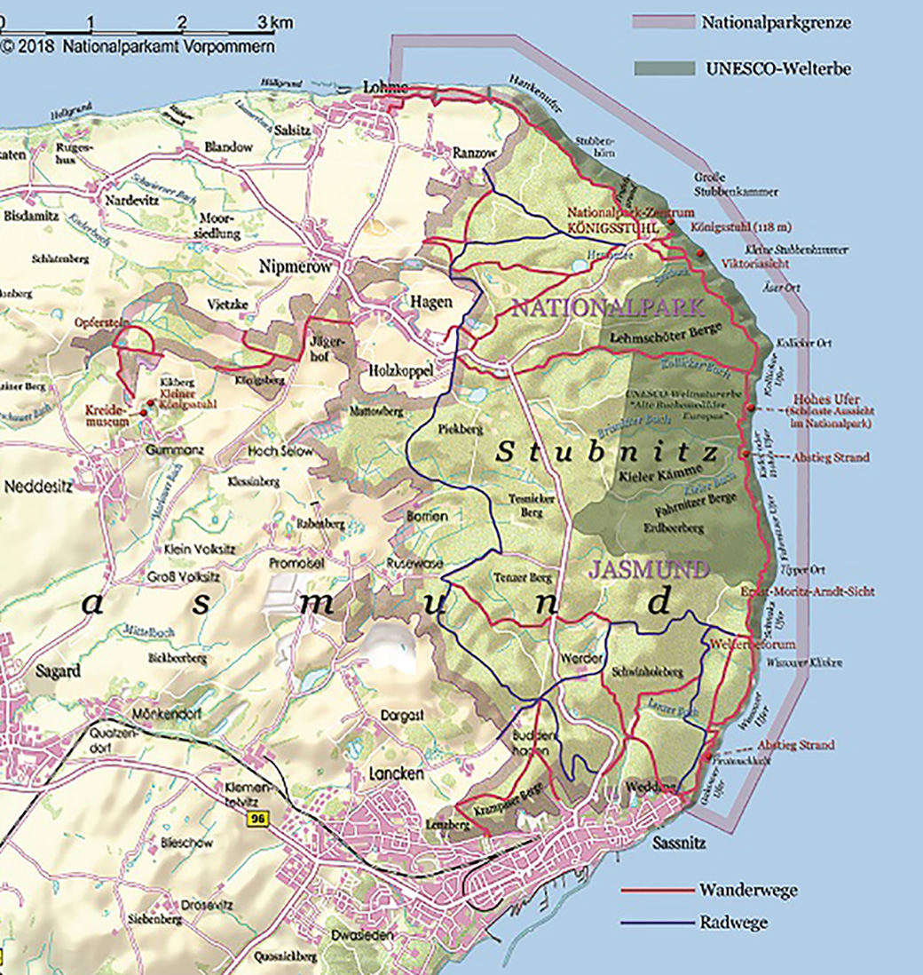 Plan des NP-Jasmund von der Nationalpark-Verwaltung
